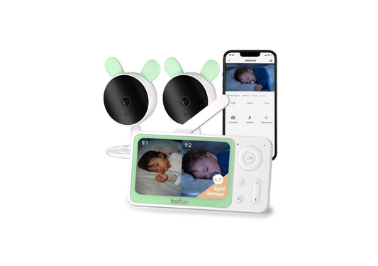 Babyphone Caméra Boifun avec contrôle via application mobile et monitor - Simple ou Double
