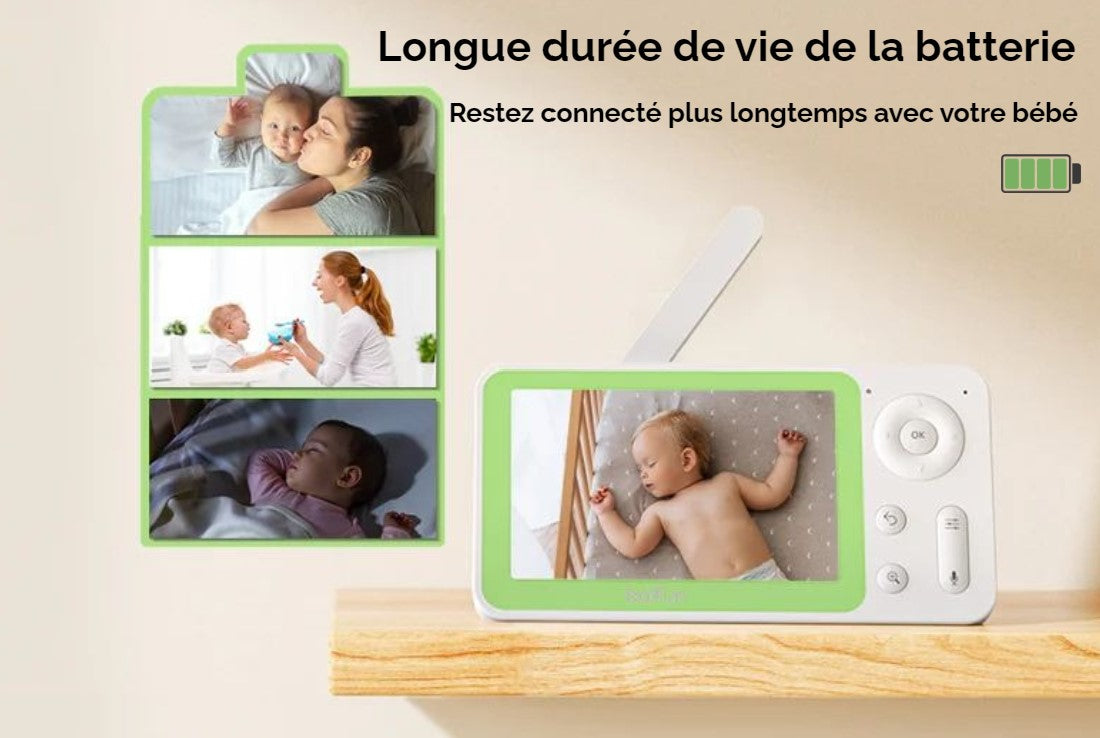 Babyphone Caméra Boifun avec contrôle via application mobile et monitor - Simple ou Double