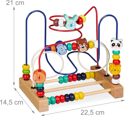 Jeu Montessori Bébé / Enfant dès 1 ans -  motricité Fine Labyrinthe de Perles en Bois