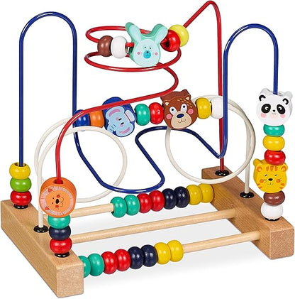 Jeu Montessori Bébé / Enfant dès 1 ans -  motricité Fine Labyrinthe de Perles en Bois