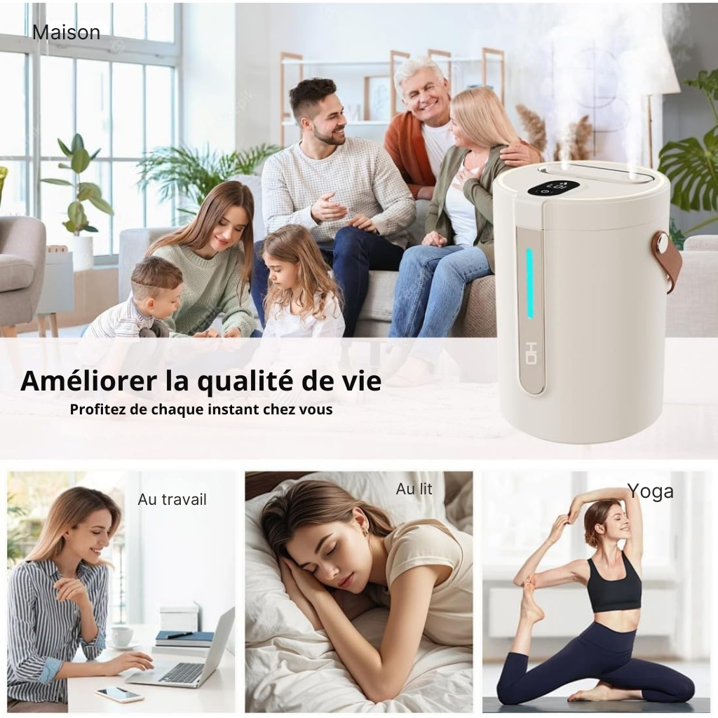 Humidificateur d’Air Bébé 2,5L Top Fill – Brume Froide Silencieuse, 3 Vitesses & Veilleuse USB