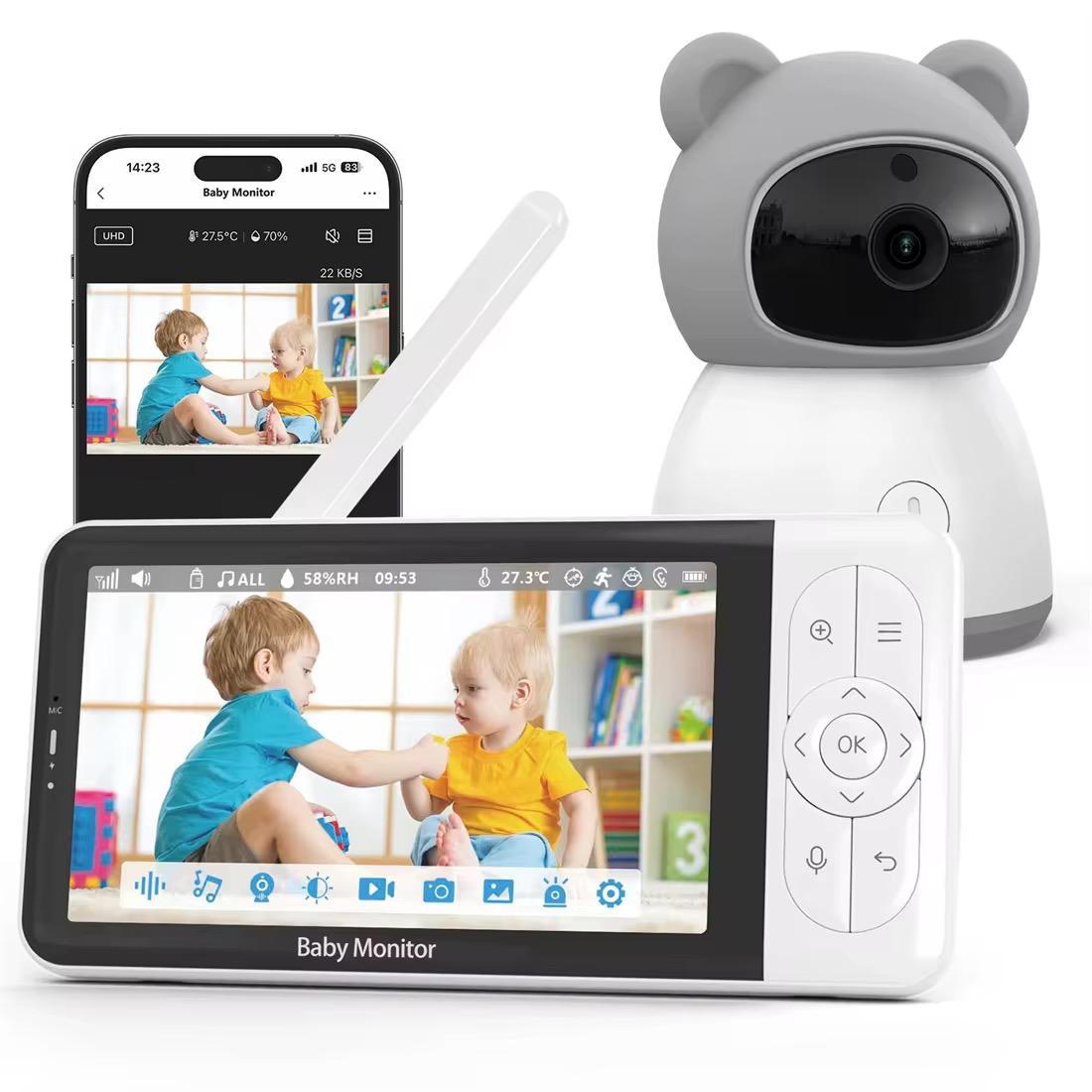Babyphone Caméra Video Full HD 5'' 1920 - App Mobile Wi-Fi