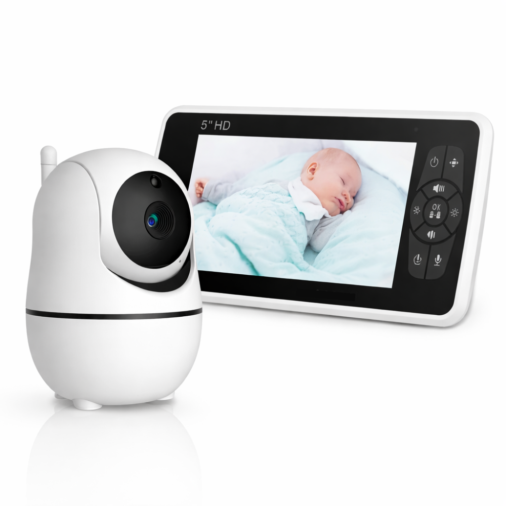 Babyphone Intelligent : Caméra HD 5" 1080, Audio Bidirectionnel,Vision Nocturne, Sans fil