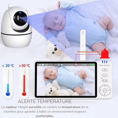 Babyphone Video 1 Caméra – Vision Nocturne,Détection de Température, Sans wifi