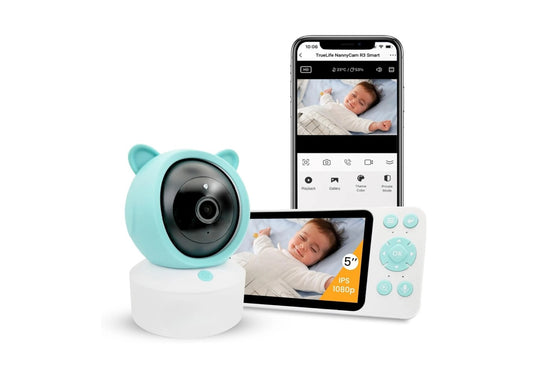 Babyphone Bébé 2K avec Moniteur 5″ LCD-IPS – Caméra PTZ 355°, WiFi, VOX, Enregistrement, Surveillance et Berceuses