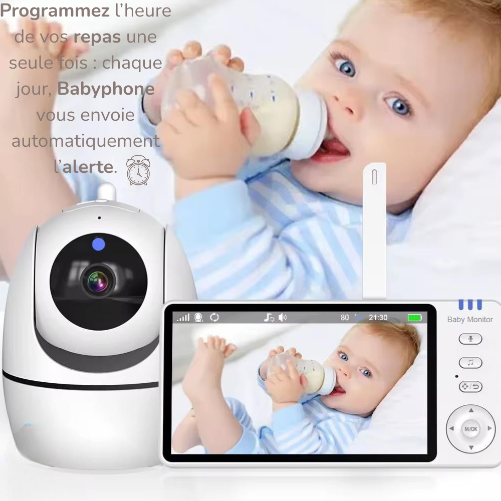 Babyphone Video 1 Caméra – Vision Nocturne,Détection de Température, Sans wifi