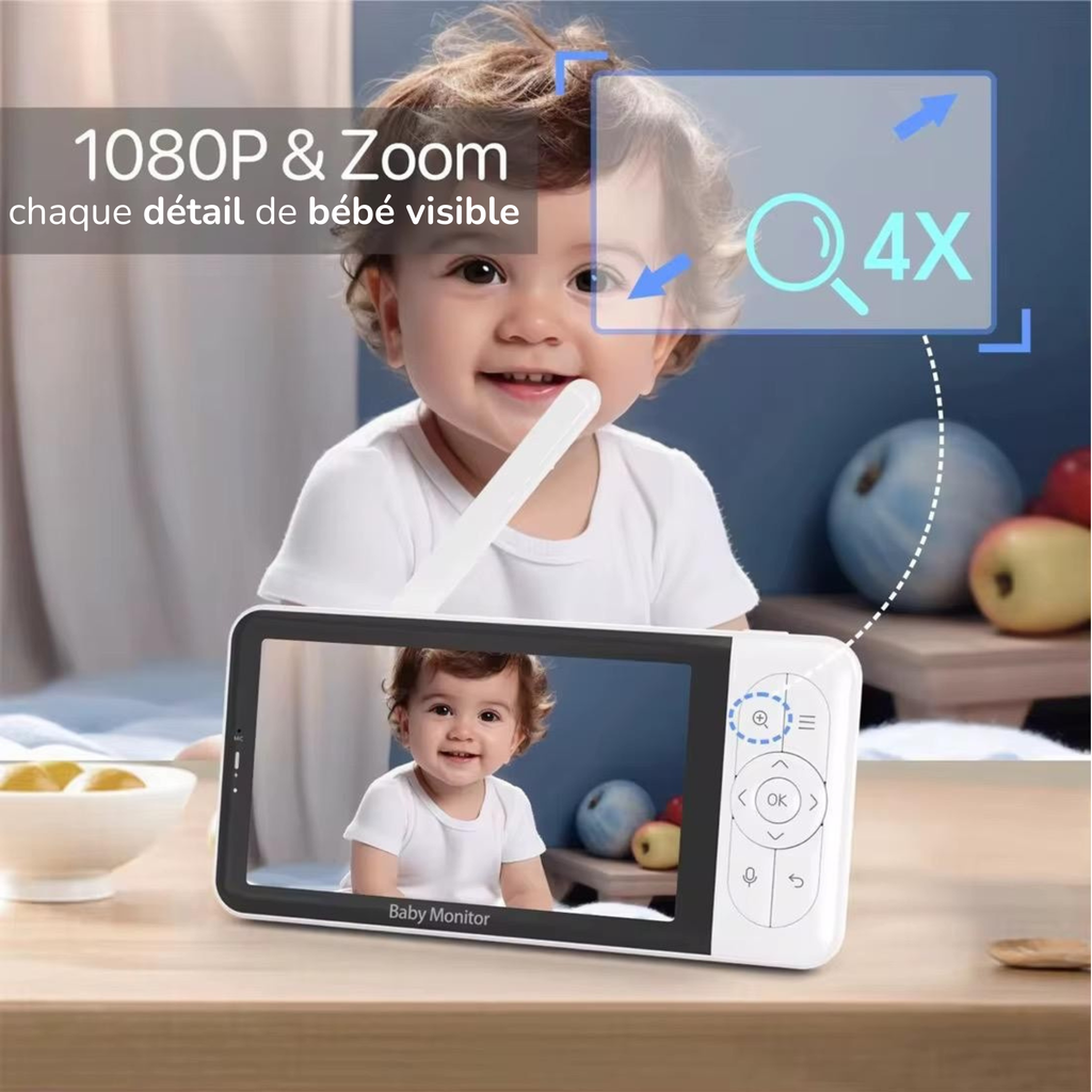 Babyphone Caméra Video Full HD 5'' 1920 - App Mobile Wi-Fi