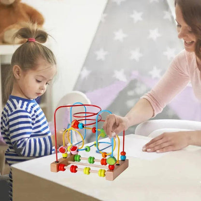 Jeu Montessori Bébé / Enfant dès 1 ans -  motricité Fine Labyrinthe de Perles en Bois