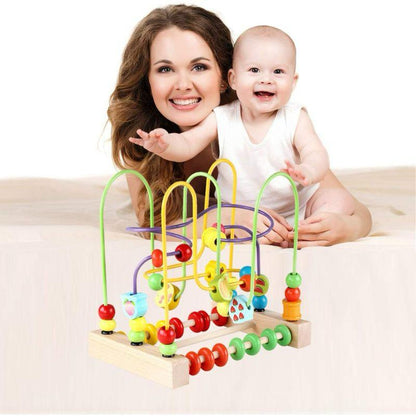 Jeu Montessori Bébé / Enfant dès 1 ans -  motricité Fine Labyrinthe de Perles en Bois