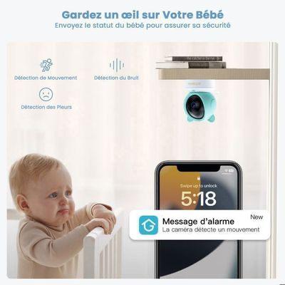 Babyphone Bébé 7″ HD 1080P avec Caméra Simple ou Double – Vision Nocturne, VOX, Berceuses et Communication Bidirectionnelle