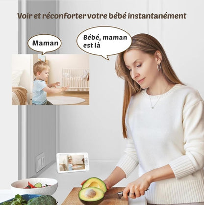 Babyphone Bébé 7″ HD 1080P avec Caméra Simple ou Double – Vision Nocturne, VOX, Berceuses et Communication Bidirectionnelle