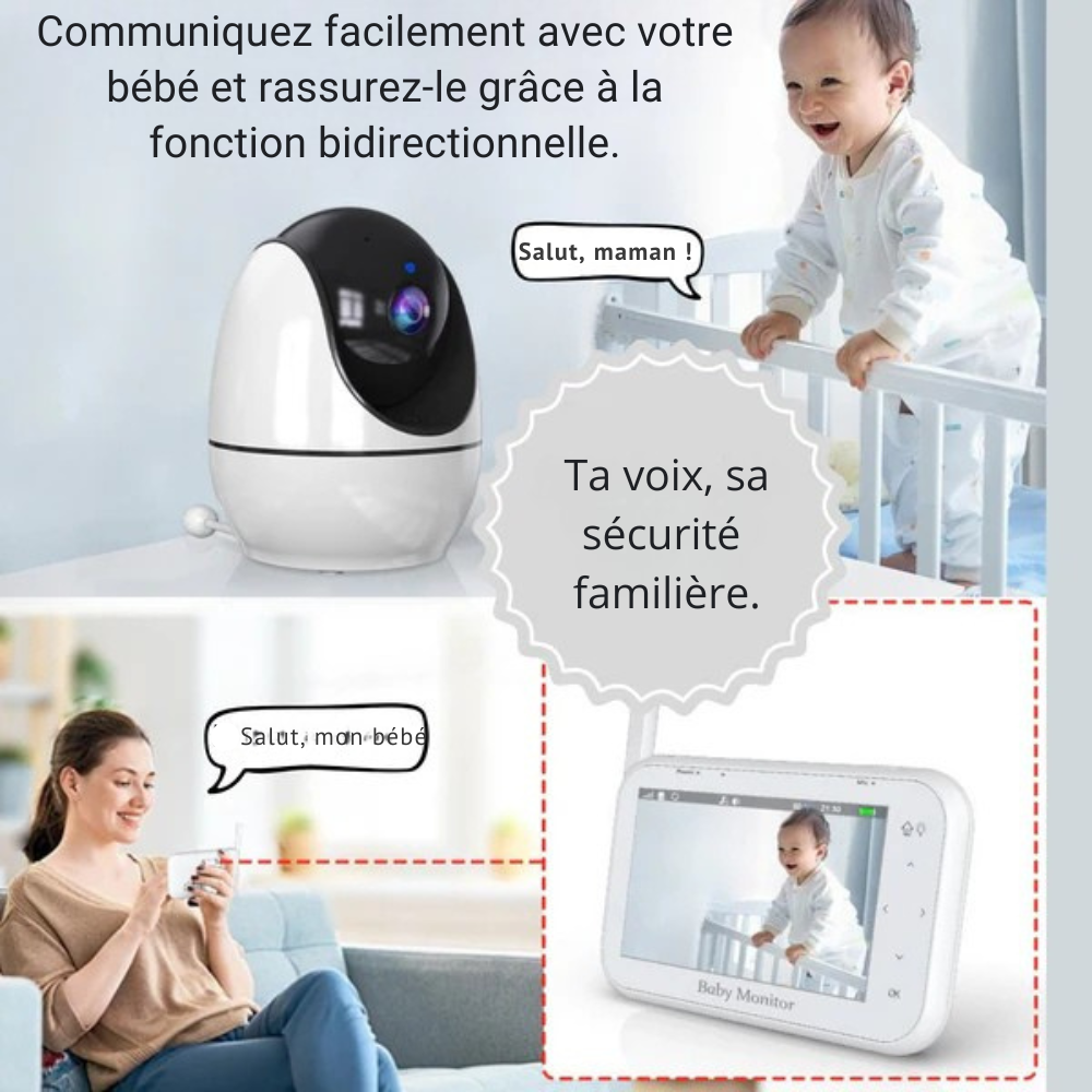 Babyphone vision nocturne Audio bidirectionnel soins pour bébé