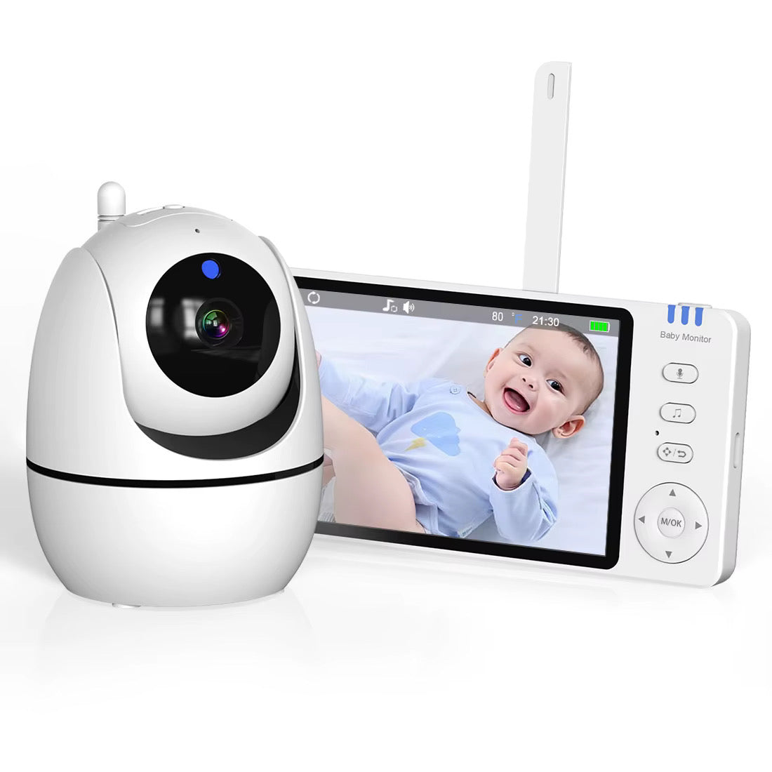 Babyphone Vidéo 1 Caméra – Vision Nocturne, Détection de Température, Sans wifi
