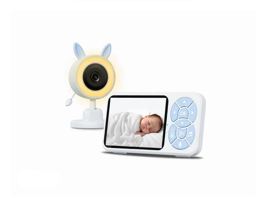 Babyphone Caméra HD 1080 P 3,5″ avec Veilleuse Colorée et Vision Nocturne pour Bébé
