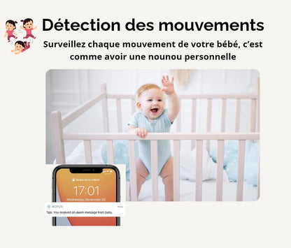 Babyphone Caméra Boifun avec contrôle via application mobile et monitor - Simple ou Double