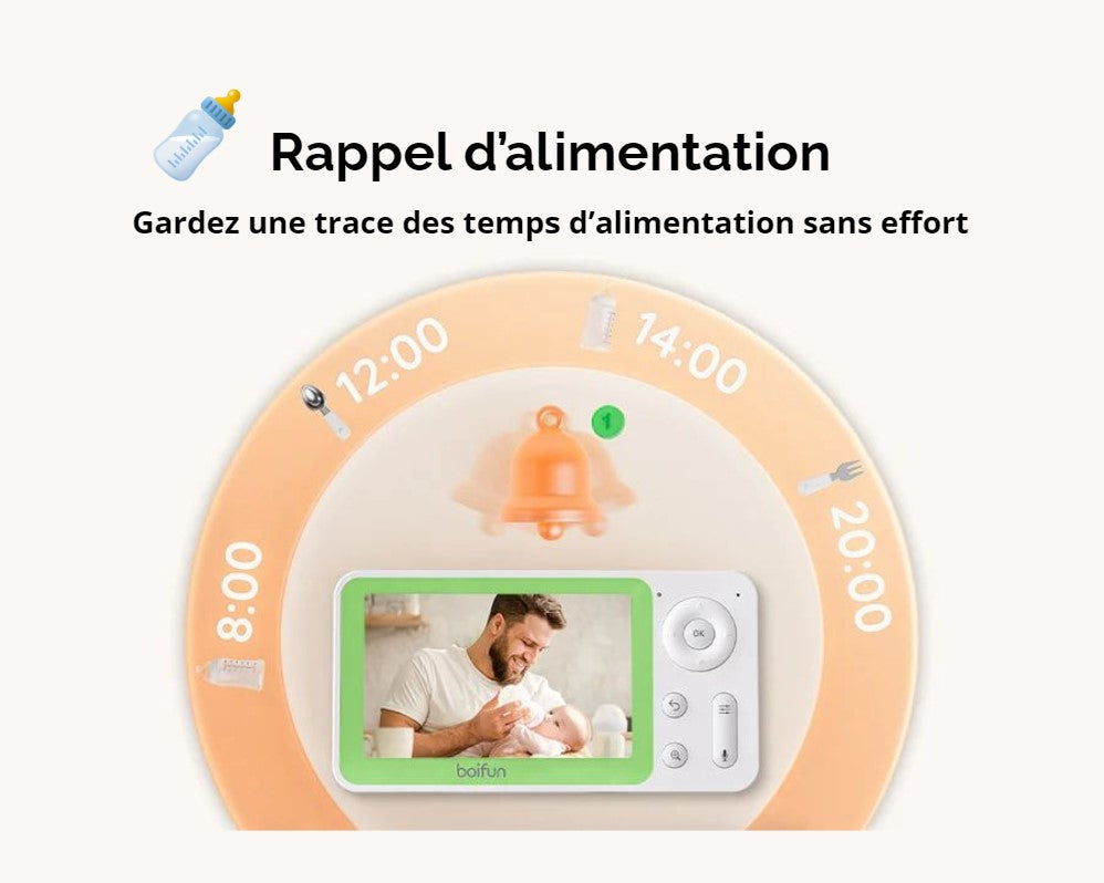 Babyphone Caméra Boifun avec contrôle via application mobile et monitor - Simple ou Double