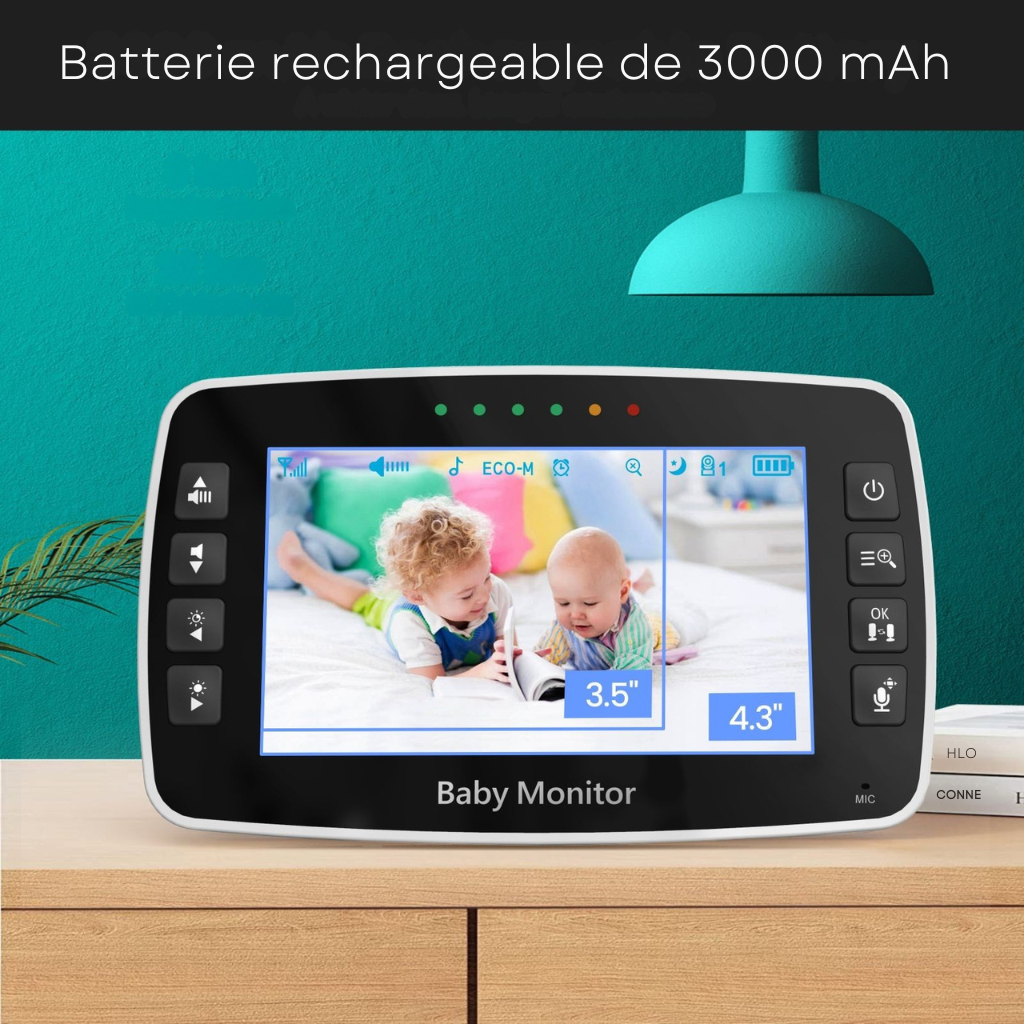 Moniteur Bébé Vidéo 4,3’’ – Audio Bidirectionnel, Vision Nocturne & Surveillance Sécurisée | Bebestudio