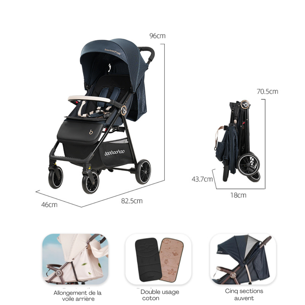 Poussette Bébé Légère et Compacte – Facile à Plier, Idéale pour Voyage & Avion | Bebestudio