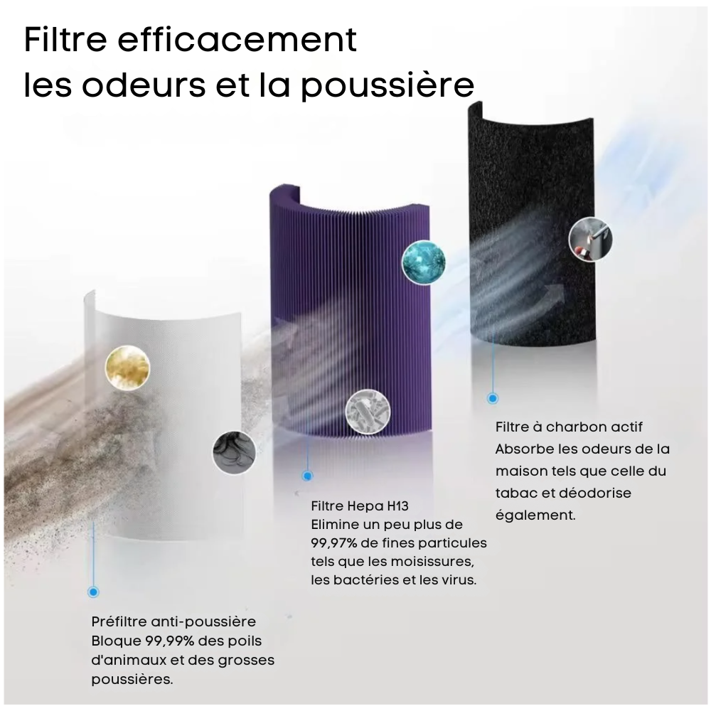 Purificateur d’Air 2 en 1 avec Humidificateur – Air plus sain, air mieux humidifié, idéal bébé