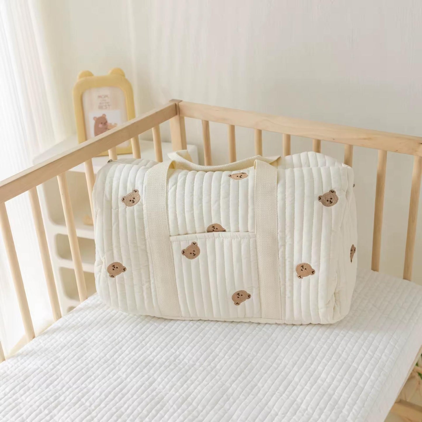 Sac à langer Petit Ours bébé - Grand format, Bandoulière ajustable, Voyage/Quotidien
