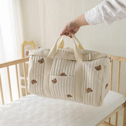 Sac à langer Petit Ours bébé - Grand format, Bandoulière ajustable, Voyage/Quotidien