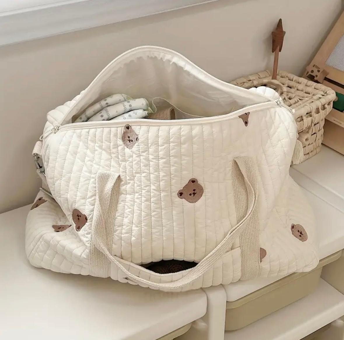 Sac à langer Petit Ours bébé - Grand format, Bandoulière ajustable, Voyage/Quotidien