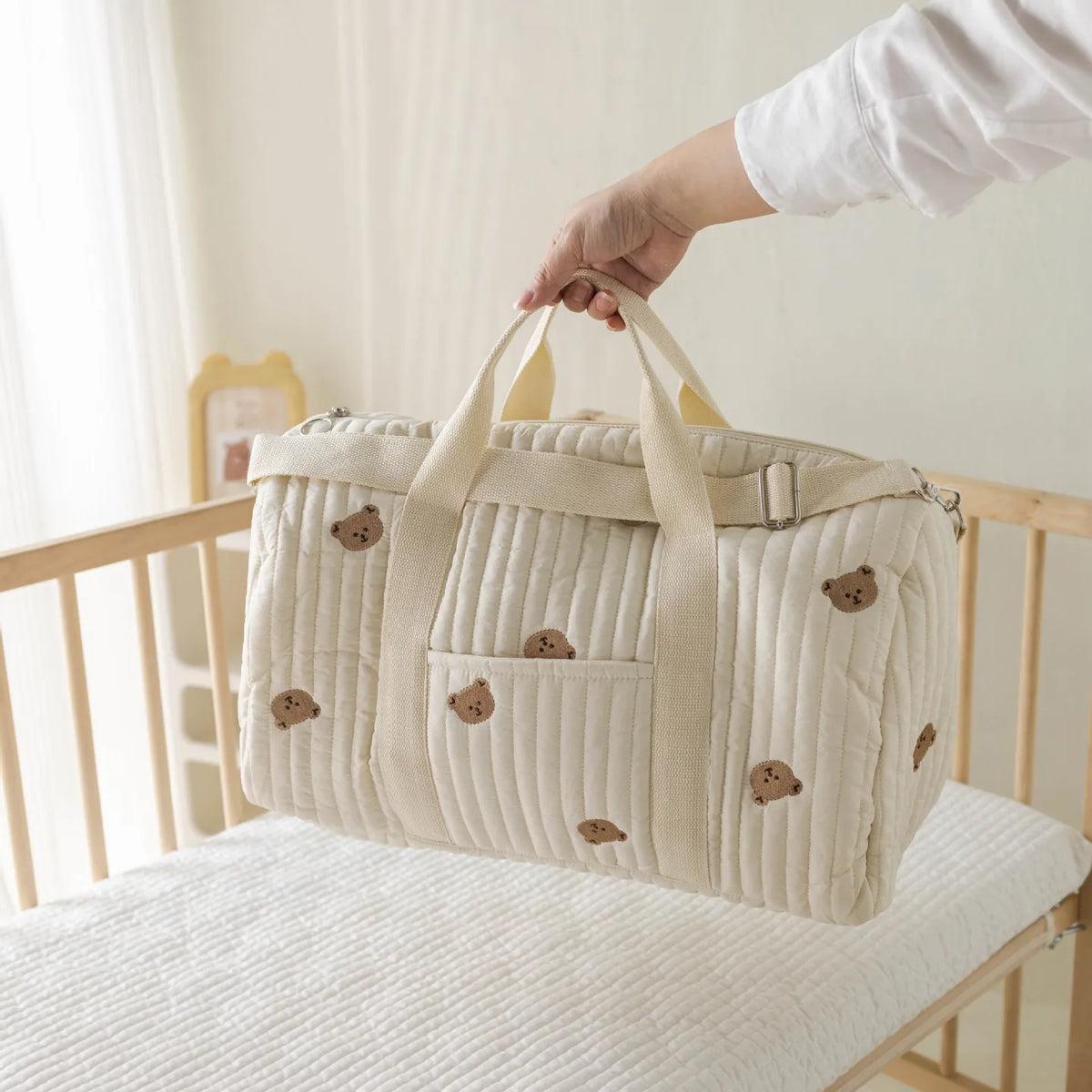 Sac à langer Petit Ours bébé - Grand format, Bandoulière ajustable, Voyage/Quotidien