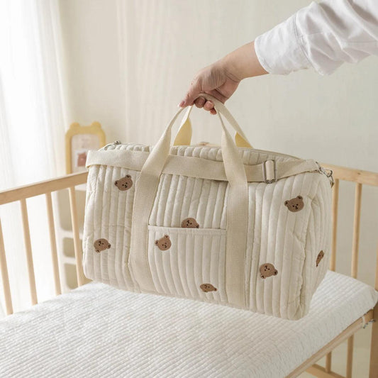 Sac à langer Petit Ours bébé - Grand format, Bandoulière ajustable, Voyage/Quotidien