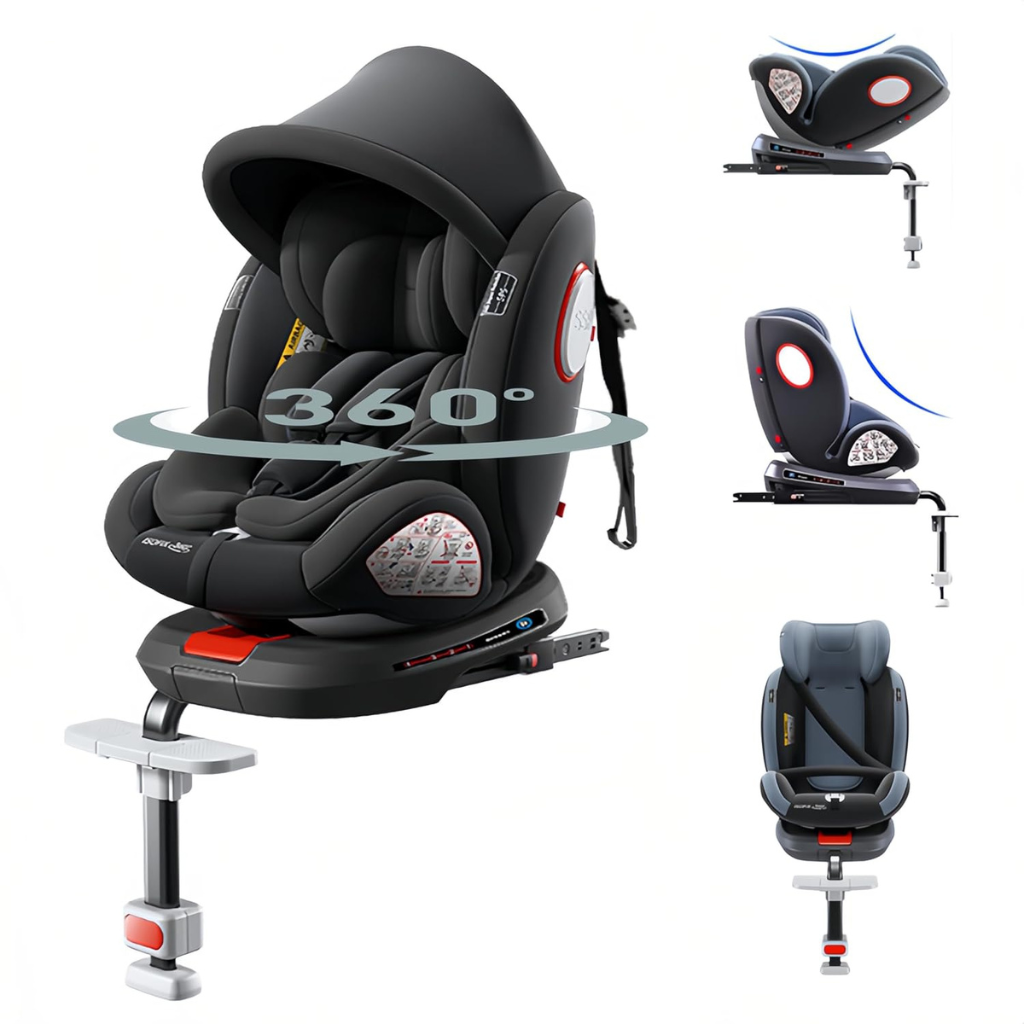 Siège Auto Bébé Rotatif 360° Isofix Modèle B – Sécurité Évolutive 9–36 kg, Harnais 5 Points | Bebestudio