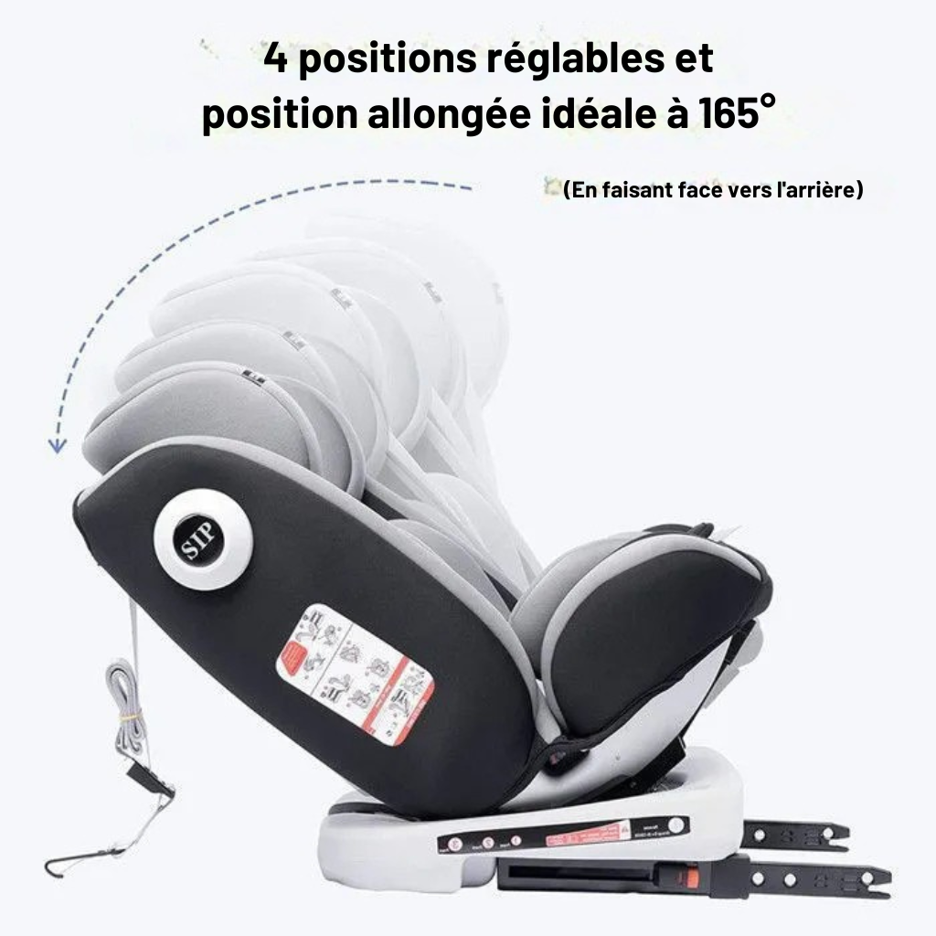 Siège Auto Bébé Rotatif 360° ISOFIX – Évolutif 0–12 Ans, Sécurité ECE R44/04, Harnais 5 Points | Bebestudio
